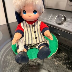 Adorable Striped Doll with Red and Blue Outfit